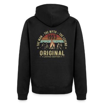 Legendär seit 1993 | 32. Geburtstag der Männer - Unisex Premium Bio Zip Hoodie - Schwarz - Hinten - Nico (187cm)