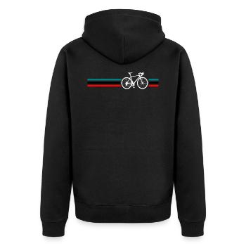 Vélo de course Cyclisme Retro - Veste à capuche bio Premium Unisexe - noir - Dos - Nico (187cm)