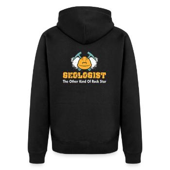 Géologue rock star | géologue - Veste à capuche bio Premium Unisexe - noir - Dos - Nico (187cm)