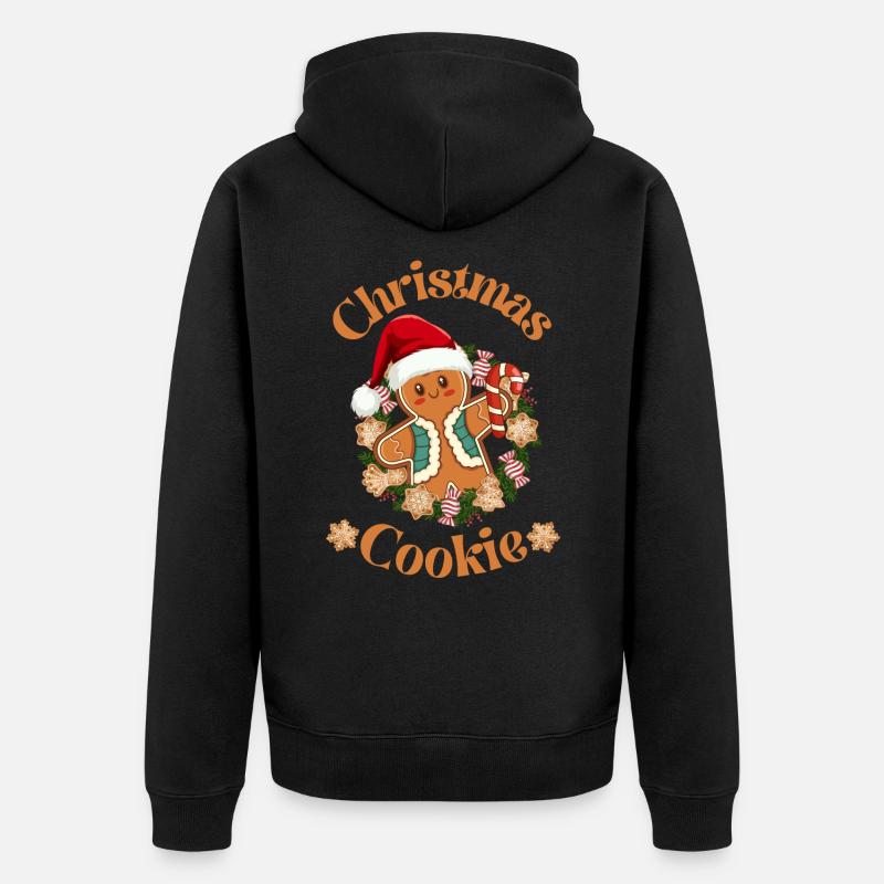 Weihnachtsplätzchen - Unisex Premium Bio Zip Hoodie - Schwarz
