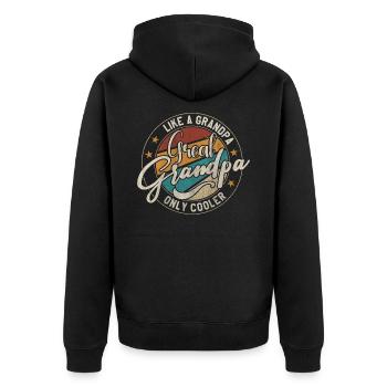 Urgroßvater wie ein Opa, nur cooler - Unisex Premium Bio Zip Hoodie - Schwarz - Hinten - Nico (187cm)