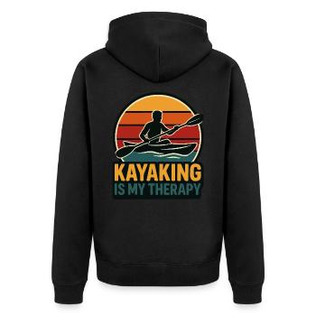 Le kayak est ma chemise de thérapie - Veste à capuche bio Premium Unisexe - noir - Dos - Nico (187cm)