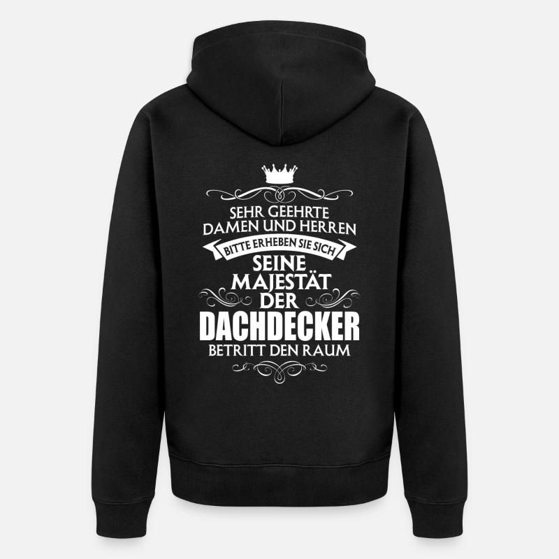 DACHDECKER - Unisex Premium Bio Zip Hoodie - Schwarz