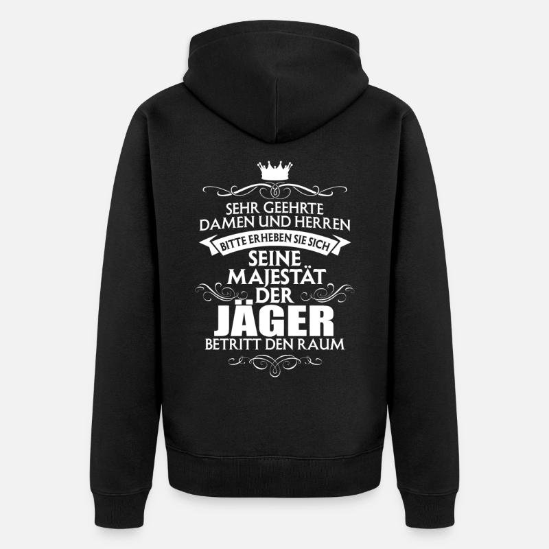JÄGER - Unisex Premium Bio Zip Hoodie - Schwarz