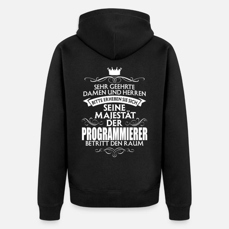 PROGRAMMIERER - Majestät - Unisex Premium Bio Zip Hoodie - Schwarz