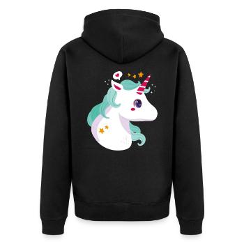 Licorne - Licorne - Licorne - Veste à capuche bio Premium Unisexe - noir - Dos - Nico (187cm)