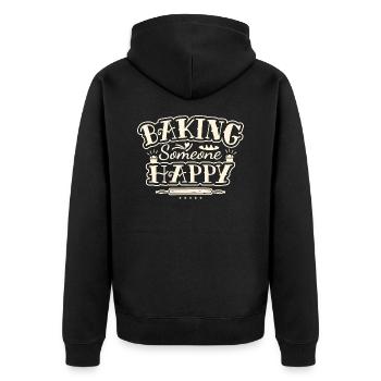 BAKING FUNNY SAYING - PASTRY CHEF FUNNY QUOTE - Unisex Premium Organic Zip Hoodie - black - Back - Nico (187cm)