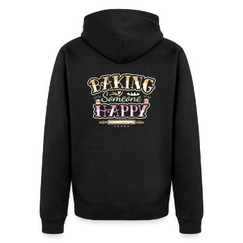 BAKING FUNNY SAYING - PASTRY CHEF FUNNY QUOTE - Unisex Premium Organic Zip Hoodie - black - Back - Nico (187cm)