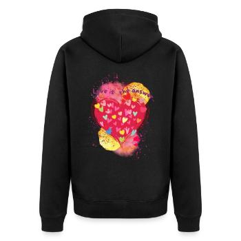 L’amour est la réponse. - Veste à capuche bio Premium Unisexe - noir - Dos - Nico (187cm)