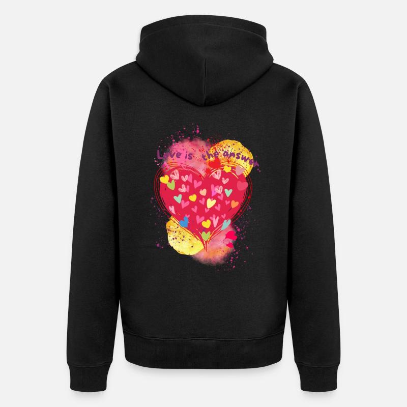 Love is the answer.. - Unisex Premium Bio Zip Hoodie - Schwarz