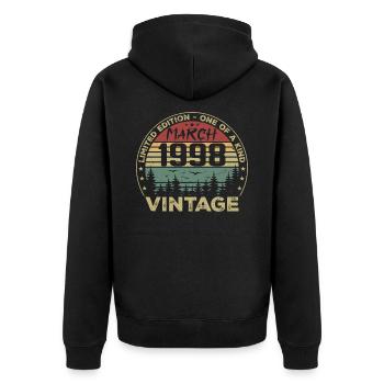 March 1998 - Best Birthday Gift March 1998 - Unisex Premium Organic Zip Hoodie - black - Back - Nico (187cm)