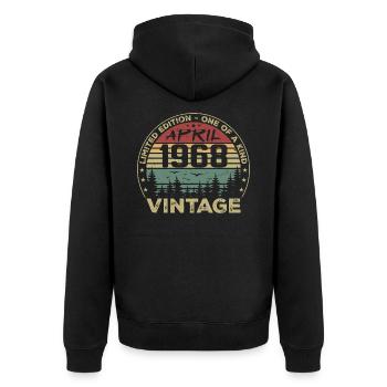 Cadeau Vintage Avril 1968 Anniversaire - Veste à capuche bio Premium Unisexe - noir - Dos - Nico (187cm)