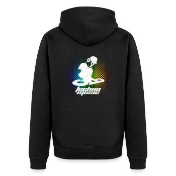 Musique Techno - Drum & Bass - Veste à capuche bio Premium Unisexe - noir - Dos - Nico (187cm)