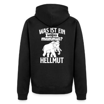 Qu'est-ce qu'un mammouth blanc - Hellmut! - Veste à capuche bio Premium Unisexe - noir - Dos - Nico (187cm)