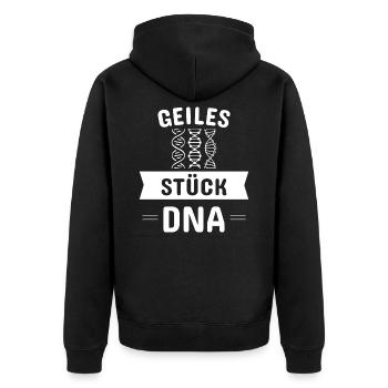 Geiles Stück DNA! - Beliebter Nerd Programmierer - Unisex Premium Bio Zip Hoodie - Schwarz - Hinten - Nico (187cm)