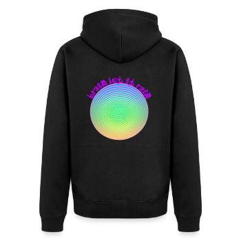 brain let it rain - Unisex Premium Bio Zip Hoodie - Schwarz - Hinten - Nico (187cm)