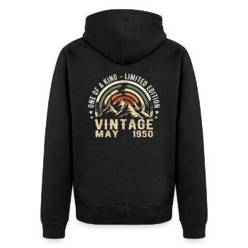 May 1950 - May 1950 - Unisex Premium Organic Zip Hoodie - black - Back - Nico (187cm)