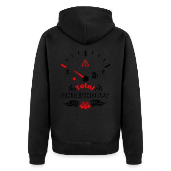 Total Unterhopft Bier Tank Display Tacho - Unisex Premium Bio Zip Hoodie - Schwarz - Hinten - Nico (187cm)