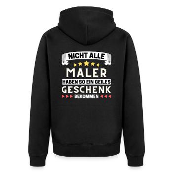 Nicht alle Maler bekommen so ein Geschenk - Unisex Premium Bio Zip Hoodie - Schwarz - Hinten - Nico (187cm)
