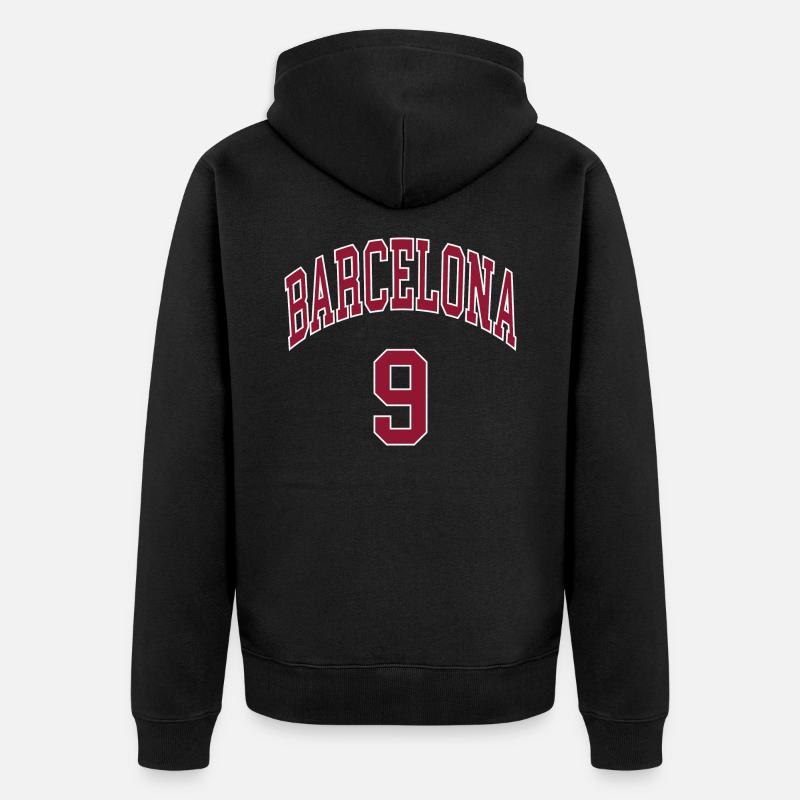 Barcelone 9 - Veste à capuche bio Premium Unisexe - noir