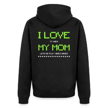 I Love My Mom - Gamer Teen Boys Funny Video Game - Veste à capuche bio Premium Unisexe - noir - Dos - Nico (187cm)
