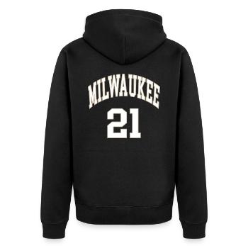 Milwaukee 21 - Veste à capuche bio Premium Unisexe - noir - Dos - Nico (187cm)