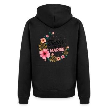 Enterrement de vie de Fille EVG Staff Marié Drôle - Veste à capuche bio Premium Unisexe - noir - Dos - Nico (187cm)