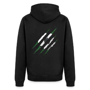 Fußball Fußballer - Unisex Premium Bio Zip Hoodie - Schwarz - Hinten - Nico (187cm)