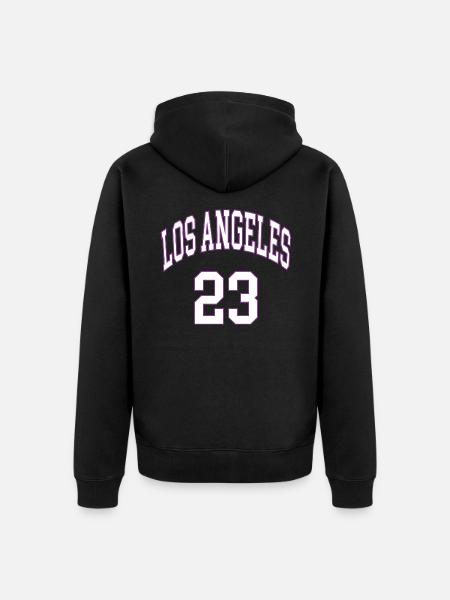 Los Angeles 23 - Unisex Premium Bio Zip Hoodie - Schwarz