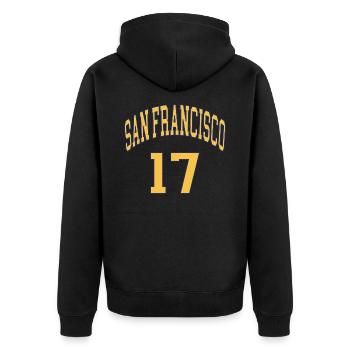 San Francisco 17 - Veste à capuche bio Premium Unisexe - noir - Dos - Nico (187cm)