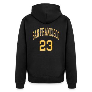 San Francisco 23 - Veste à capuche bio Premium Unisexe - noir - Dos - Nico (187cm)