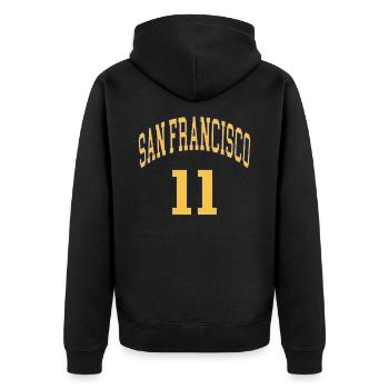 San Francisco 11 - Veste à capuche bio Premium Unisexe - noir - Dos - Nico (187cm)