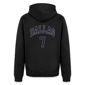 Dallas 7 - Veste à capuche bio Premium Unisexe - noir - Dos - Nico (187cm)