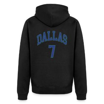 Dallas 7 - Veste à capuche bio Premium Unisexe - noir - Dos - Nico (187cm)