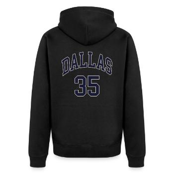 Dallas 35 - Veste à capuche bio Premium Unisexe - noir - Dos - Nico (187cm)