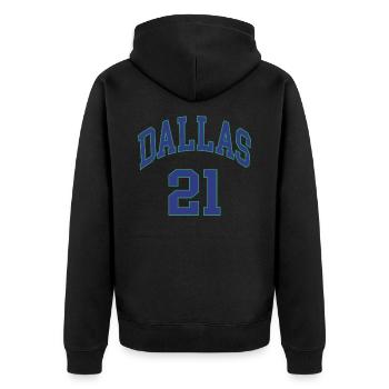 Dallas 21 - Veste à capuche bio Premium Unisexe - noir - Dos - Nico (187cm)