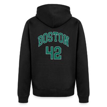 Boston 42 - Veste à capuche bio Premium Unisexe - noir - Dos - Nico (187cm)