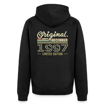 December 1997 Birthday December 1997 December - Unisex Premium Organic Zip Hoodie - black - Back - Nico (187cm)