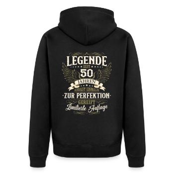 50 Anniversaire Légende Anniversaire Dire 50 Ans - Veste à capuche bio Premium Unisexe - noir - Dos - Nico (187cm)
