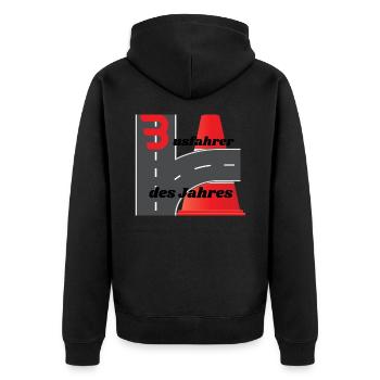 Busfahrer des Jahres - Unisex Premium Bio Zip Hoodie - Schwarz - Hinten - Nico (187cm)