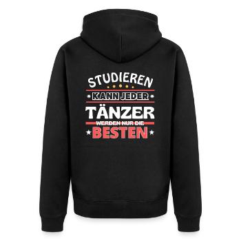 Nur die Besten werden Tänzer - Unisex Premium Bio Zip Hoodie - Schwarz - Hinten - Nico (187cm)
