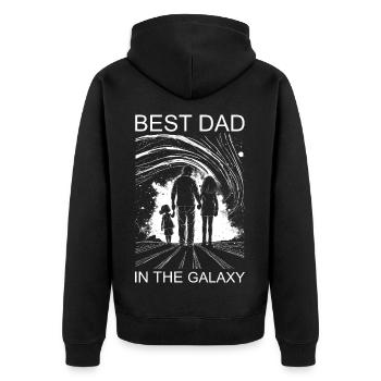 Père Fille Papa Filles Meilleur Papa de la galaxie - Veste à capuche bio Premium Unisexe - noir - Dos - Nico (187cm)