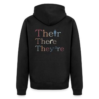 Sie sind da sind Englischlehrer Gramma Police - Unisex Premium Bio Zip Hoodie - Schwarz - Hinten - Nico (187cm)