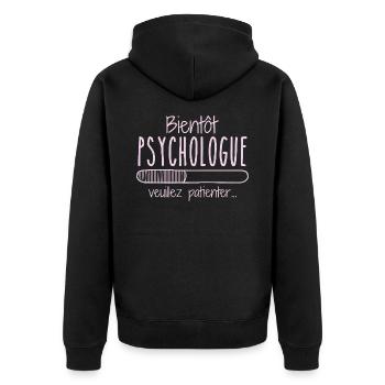 Métier Psychologue En Cours Bientôt Psychologue - Veste à capuche bio Premium Unisexe - noir - Dos - Nico (187cm)