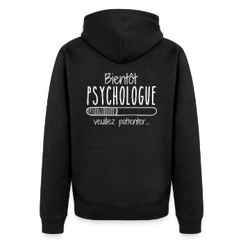 Métier Psychologue En Cours Bientôt Psychologue - Veste à capuche bio Premium Unisexe - noir - Dos - Nico (187cm)