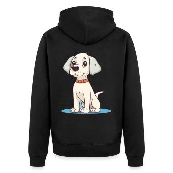 Conception de chien mignon pour les propriétaires de chiens - Veste à capuche bio Premium Unisexe - noir - Dos - Nico (187cm)