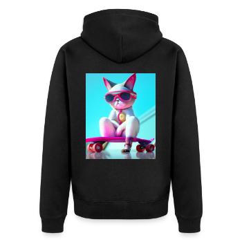 Chats de skateboard cool - Veste à capuche bio Premium Unisexe - noir - Dos - Nico (187cm)