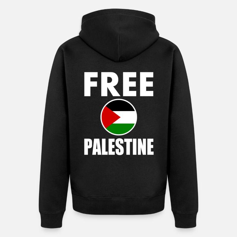 Free palestine - Veste à capuche bio Premium Unisexe - noir