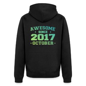 Octobre 2017 - Cadeau Anniversaire Octobre 2017 - Veste à capuche bio Premium Unisexe - noir - Dos - Nico (187cm)