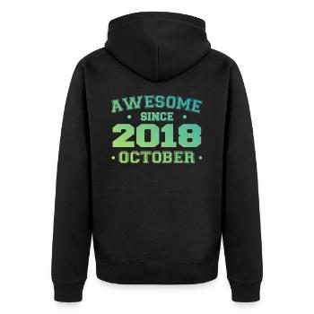 Octobre 2018 - Cadeau Anniversaire Octobre 2018 - Veste à capuche bio Premium Unisexe - noir - Dos - Nico (187cm)